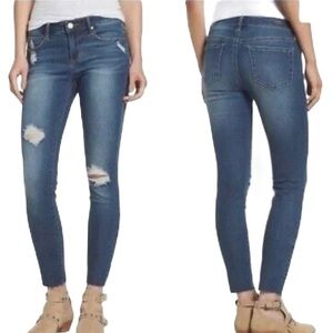 Sz25 Articles of Society Skinny Distressed Raw Hem Denim in Wood Wash VVGUC